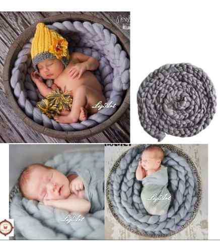 Manta Newborn,lana Natural,trenza,sesión Fotográfica,bebe