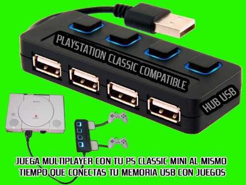 Adaptador Usb Playstation Classic Mini - Jugar 2 Controles