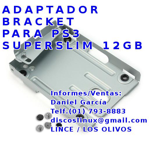 Adaptador soporte bracket para ps3 superslim disco duro 12gb