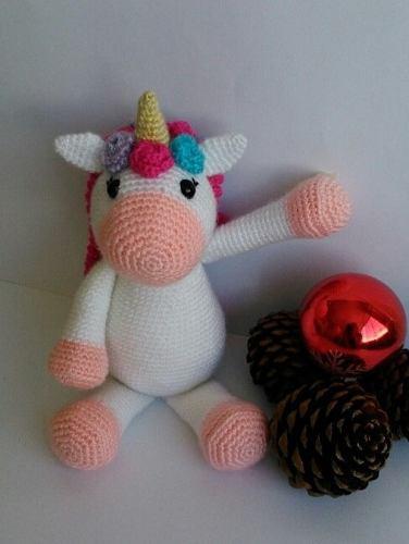 Bb Unicornio Tejido A Crochet, Regalo Para Niñas, Peluche.
