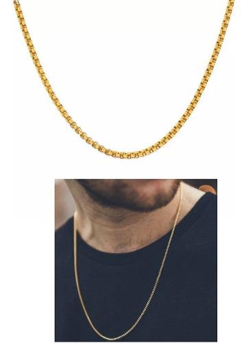Cadena Collar Hombre Acero - Oro