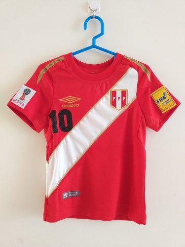 Camiseta Peru Niño Bebe Blanca Y Roja Talla 2 Mundialista