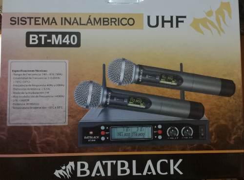 Microfono Profesional Uhf Inalambrico Batblack Btm-40 Nuevo