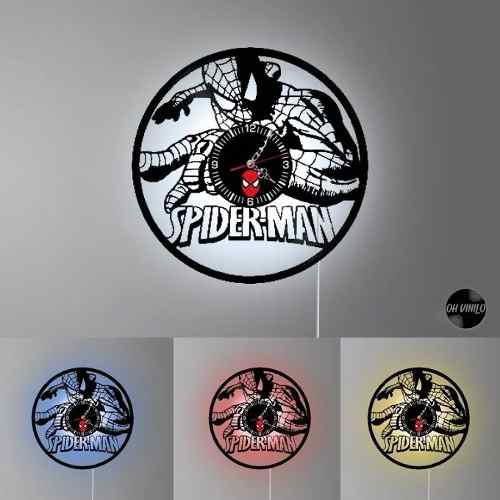Reloj De Pared Spiderman Hombre Araña Luces Regalo Delivery