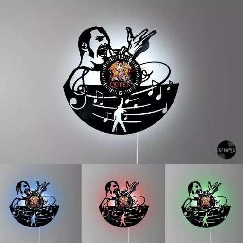 Reloj Pared Freddie Mercury Queen Luces Led Regalo Delivery