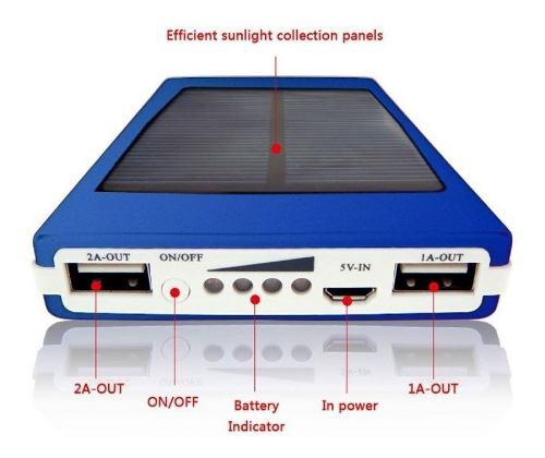 Cargador Portatil Power Bank Solar, 20000 Mah Gift