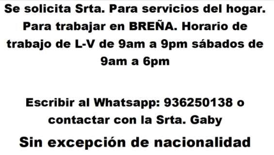 Se solicita asistente del hogar en Lima