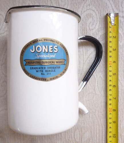 Antiguo Irrigador Jones Porcelana Esmaltado Coleccionable