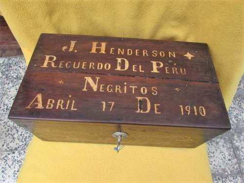 Tesoros Cofre J. Henderson Recuerdo Del Peru Negritos 1910