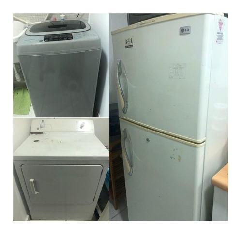 Refrigerador Lg + Secadora Ge + Lavadora Daewo