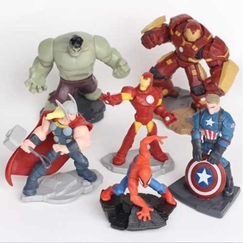 Marvel Set Figura Muñeco Vengador Iron Man Spider Thor Hulk