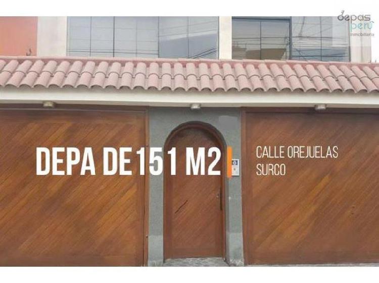 Depa 151 m² 3ha 3b 1er Piso Calle Orejuelas - Surco