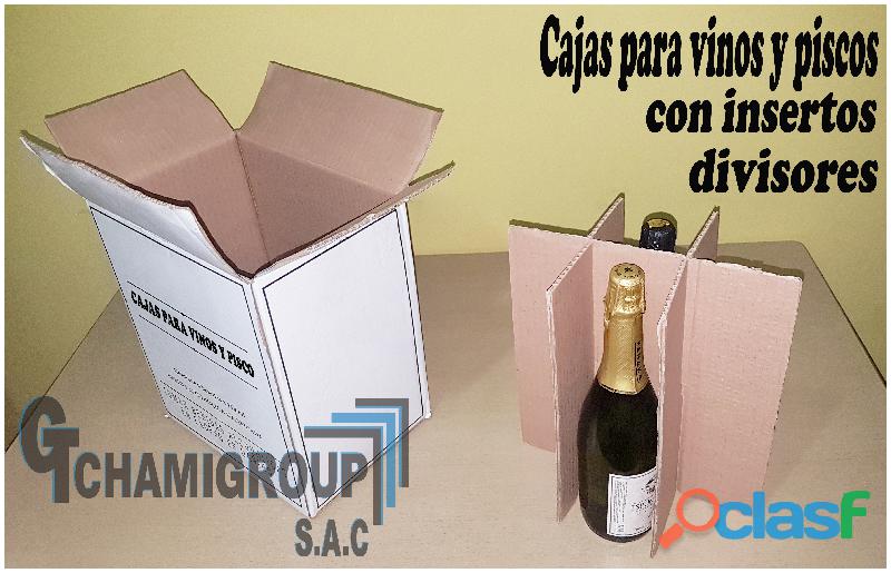 cajas de carton para VINO, PISCO, CERVEZA, CHAMPAGNE
