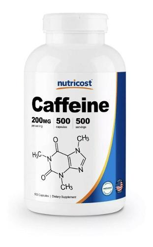 Caffeine 200 Mg Nutricost 500 Cápsulas Cafeína Pura U S A