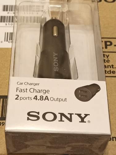 Cargador Smartphone Auto Sony, Fast Charge Doble Carga Usb