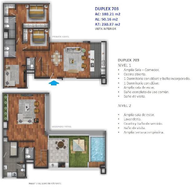 Vendo Duplex 230 m² - 2/3 Dorm., Amplia Terraza, Piscina