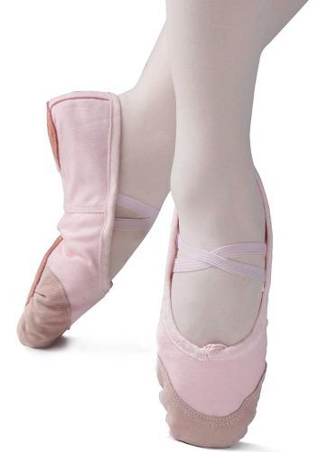 Zapatillas De Ballet Media Punta Lona Suela Partida - Rose