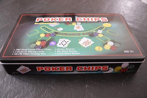 Set Poker 300 Fichas Caja Metal Poker Chips Juegos