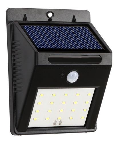 Foco 20 Led Luz Panel Solar Sensor Exteriores Jardin Hogar