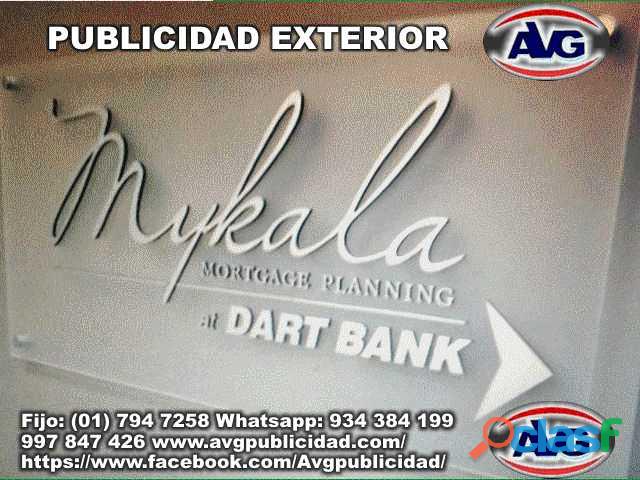 Avisos luminosos PUBLICIDAD EXTERIOR Lima Perú AVG, logos,
