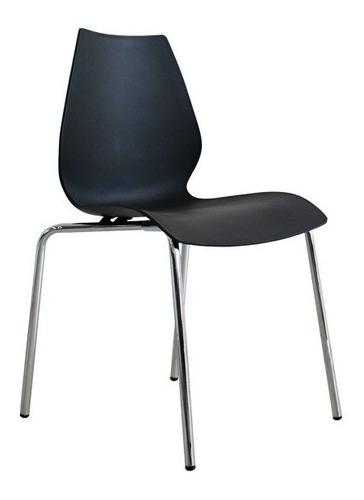 Silla Espera Apilable Cromada Fija W-605 Varios Colores