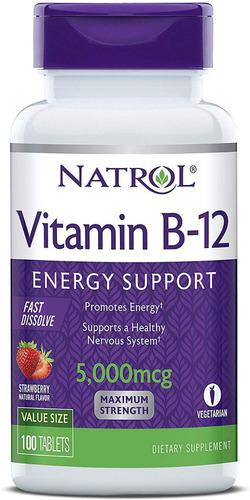 Vitamina B12 Natrol 5000mcg Sublingual/100 Unidades