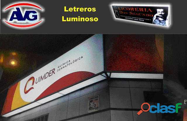 AVISOS luminosos, letras corpóreas iluminadas Lima Perú