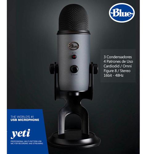 Microfono Blue Yeti 3 Condensadores Lunar Grey
