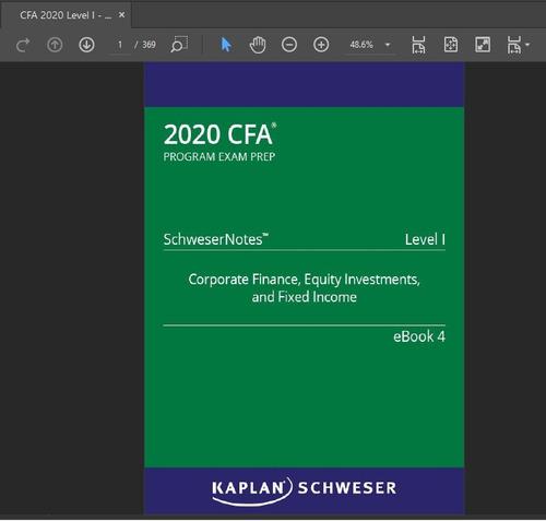 Cfa 2020 Level 1 Schweser Notes Books+quicksheet+mocks+qbank
