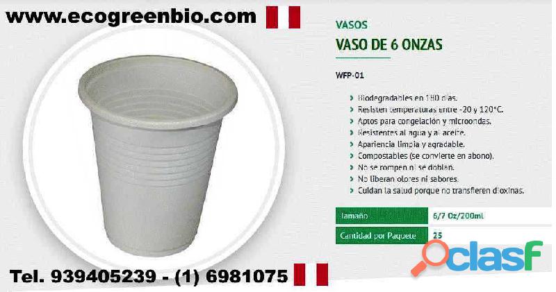 VASOS biodegradables Lima pueblo Libre ECOGREENBIO PLATOS,
