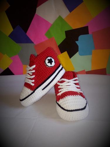 Zapatillas Tipo Converse Para Bebes A Crochet