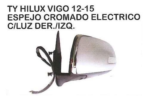 Espejo Electrico Cromado Con Luz Toyota Hilux 2012 - 2015