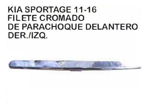 Parachoque Delantero Filete Cromado Kia Sportage 2011-16
