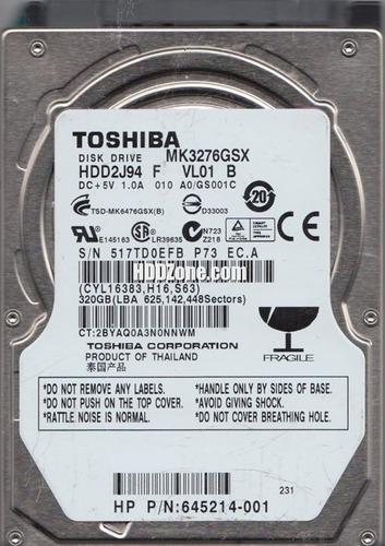 Disco Duro Toshiba De 320gb Para Laptop