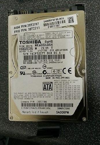 Ibm, 39t2787, 60gb 5.4k 2.5in Sata Laptop Hard Disk Drive