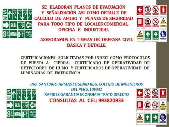 Se elaboran planos de evacuación y señalizacion en Lima