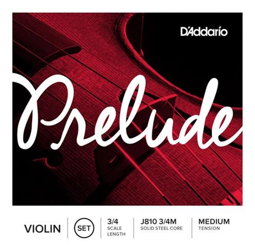 Set De Cuerdas Para Violín D'addarío J810 Prelude 3/4m