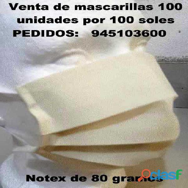 MASCARILLAS NOTEX 80 GRAMOS Lima Pueblo LIBRE 100