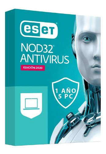 Antivirus Eset Nod32 2020 Licencia Original 1 Año X5 Pc