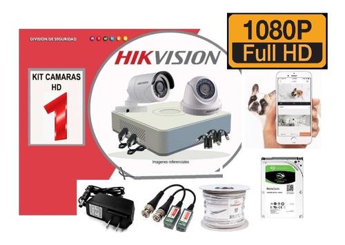 Kit 1 Camara Hikvision Fhd 1080p Dvr 500gb Cable Accesorios