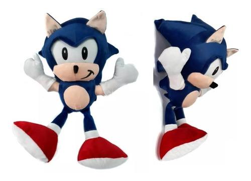 Sonic Figura Muñeco Peluche 35 Cm Vs Mario Blue Azul