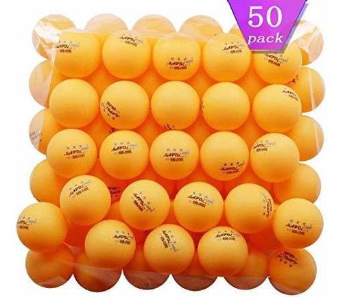 Mapol - Pelotas De Ping Pong, 50 Unidades, Color Naranja