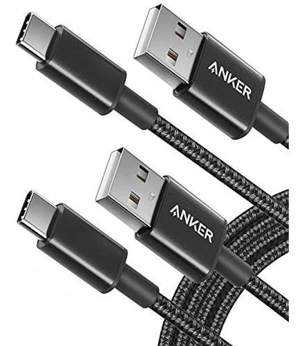 Anker - Cable Usb Tipo C, 3 Unidades, 6.0 Ft, Nailon De Alta