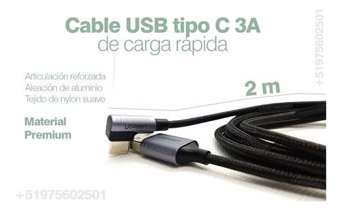 Cable Datos 2m Usb C Ugreen 90° Qc3.0