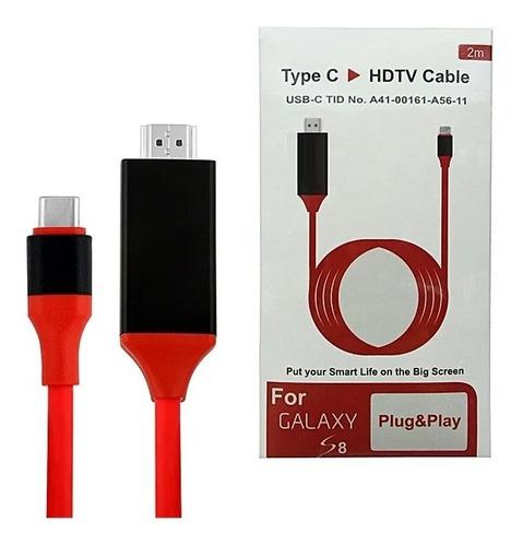 Cable Hdmi Hdtv Samsung S8/ S8plus Tipo-c 4k Adaptador Rojo