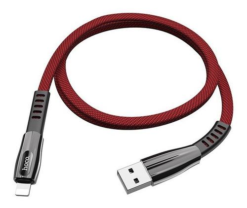 Cable Lightning Hoco U70 Nailon 120cm Rojo Para iPhone iPad