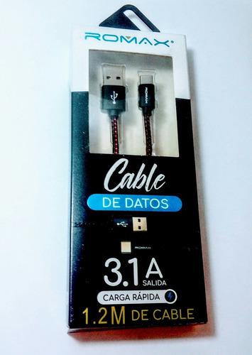 Cable Romax 1.2 Metros Usb Tipo C, Samsung, Huawuei, LG