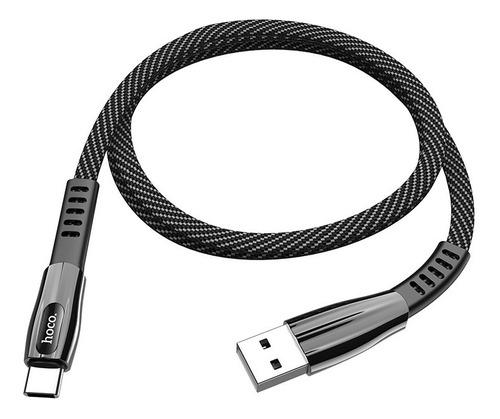 Cable Tipo C Hoco U70 Nailon 120cm Negro Para S8, S9, S10