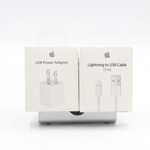 Cable Usb Lightning 1m Y Cargador 5w Apple Para iPhone