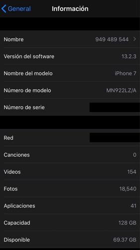 Celular iPhone 7 128 Gb Negro Libre De Fábrica Buen Estado